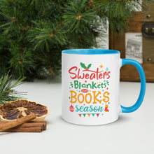 Load image into Gallery viewer, Sweaters, Blankets, and Books Season Mug