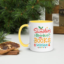 Load image into Gallery viewer, Sweaters, Blankets, and Books Season Mug
