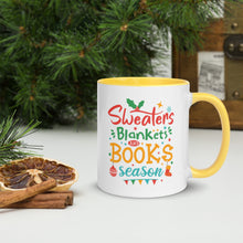 Load image into Gallery viewer, Sweaters, Blankets, and Books Season Mug
